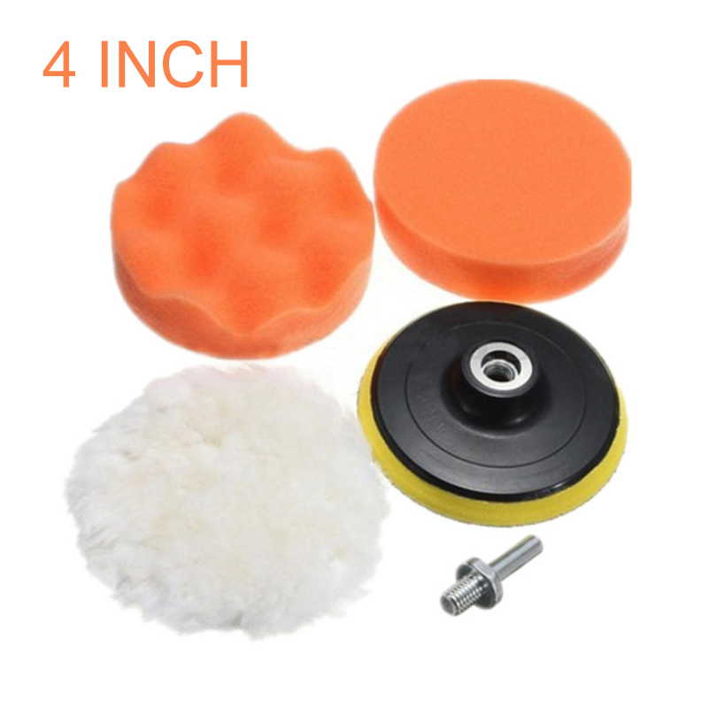 Polish Pad Set Buffer - 4pcs 4'' Car Polish Buffer Pad