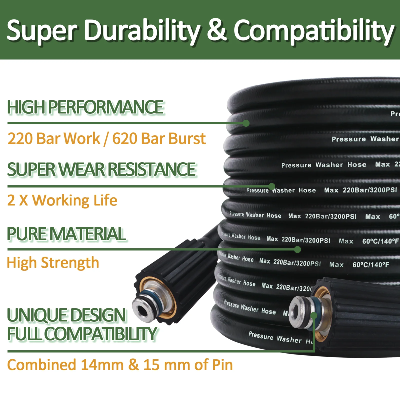 10m High Pressure Washer Hose  - Car Shampoo Ph recension och pris