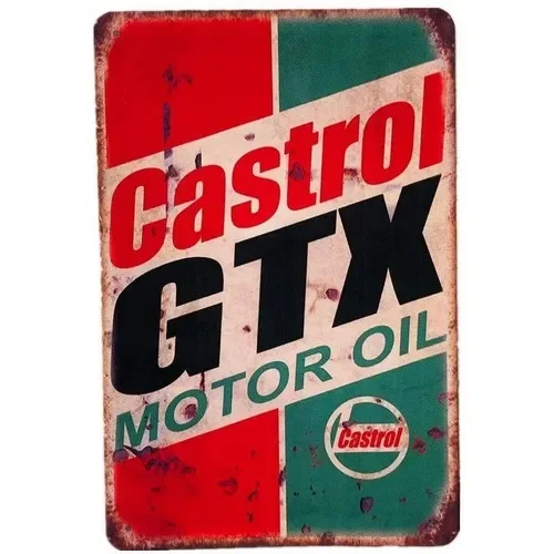 Castrol GTX Motor Oil Tin Sign - Castrol Oil Gtx recension och pris